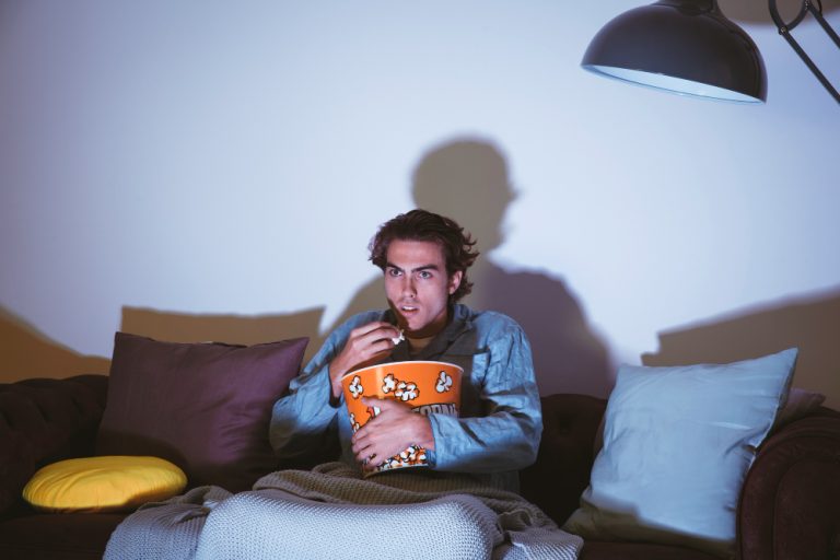 Man watching TV