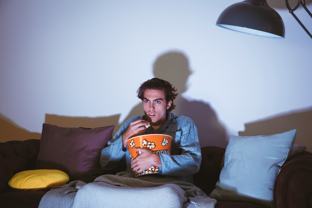 Man watching TV